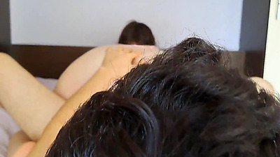 Masked girlfriend having fun reverse cowgirl riding student coleague after blowjob cumshot on big butt