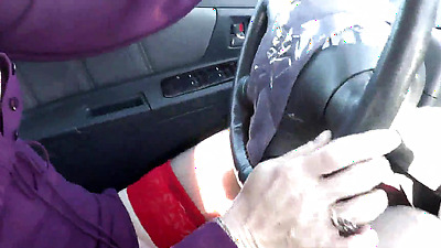 Sexy blonde MILF drives car without panties in stockings on high heels. Slutty wife asked direction of traffic from random passerby. Public. Naked in public. Big natural tits Milf. Boobs. Hairy pussy