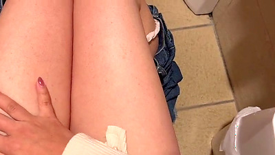 I couldn't masturbate at home, so I was masturbating in the toilet at a family restaurant, and my moans were heard by the person masturbating in the next room, and I almost got caught...