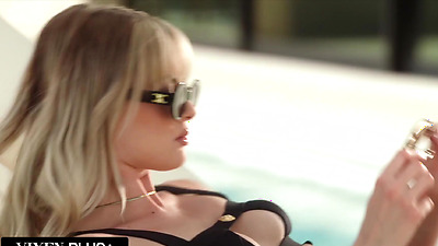 Amber wants to get the most out of her last minutes with her boyfriend from overseas. For this blonde, "the most" means a fuck she'll be recovering from until she sees him again.