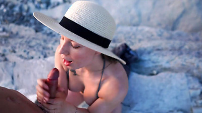 No barriers to love. A young couple wants public sex and fucks right on the beach