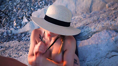 No barriers to love. A young couple wants public sex and fucks right on the beach