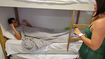 MILF Stepmom uses lingerie to rest with her stepson