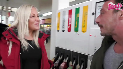 Sexy German Blonde Fucks In Black Nylons