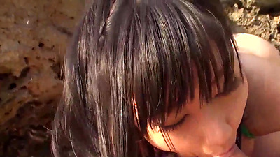 Amateur oral job and handjob with steaming asian doll - Megumi Haruka! Megumi Haruka, the inexperienced suck off queen, takes a manhood to the beach for an outdoor handjob.