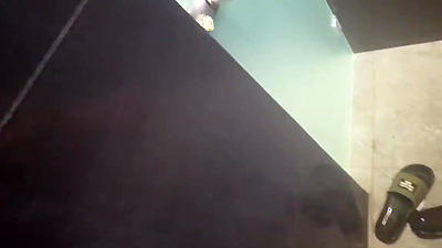 Wife quickie in public pool bathroom