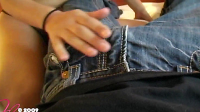 POV! Brunette Jelena Jensen Hand Jobs, Blows & Milks Thick Hard Penis!