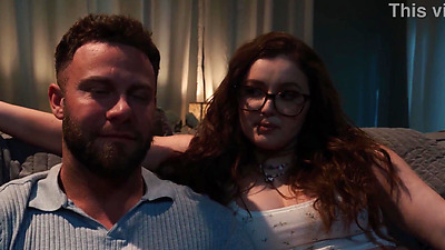 Big titted BBW chick Leana Lovings consoling her BF and fucking his big penis