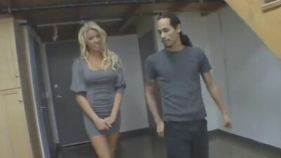 Busty blonde uses Her perfect feet to Her advantage!