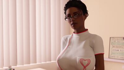 Ebony Nurse helping her futanari patient in a cool 3d animation