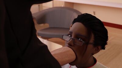 Ebony Nurse helping her futanari patient in a cool 3d animation