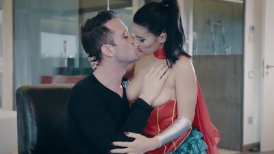 Costumed model anally ravaged after pussy fuck