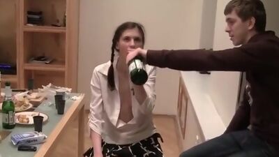 Crazy group orgy at drunk student party