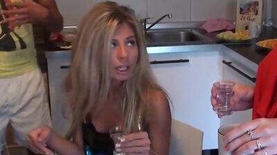 Wild group orgy at students tequila party