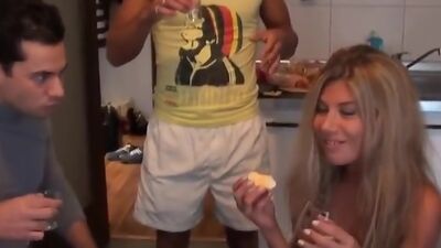 Wild group orgy at students tequila party