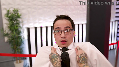 Kinky big boobs flight attendant fucks a big cock security agent