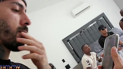 Madison stil cheats on her husband with some friends then gets caught so he joins the gang bang on an intense dp fuck to cum on her face