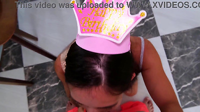 Birthday chick fucked hard with with squirting orgasm - SHORT VERSION