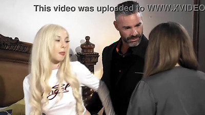 Cheating husband fucks sexy teen and his busty wife