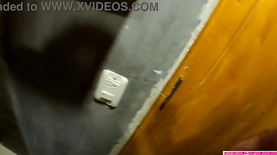Amateur couple fucking in a public toilet