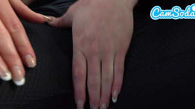 Horny MILF Masturbates In The Back Of A Car On Her Way To Gym