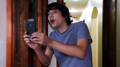 Curious Stud Catches his Friend's Hot Mom Taking a Shower