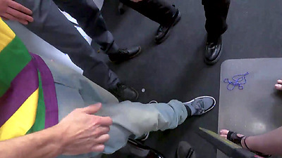 Officers Mike Mancini Chad Diamond Rion Vega and Rion King taking turns fucking busty horny milf Jessica Ryan making it a Mardi Gras Fuck fest