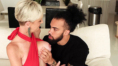 60 Year Old, Big Titted Foxxxy Fucks Her Son's Best Friend - Foxxxy Darlin