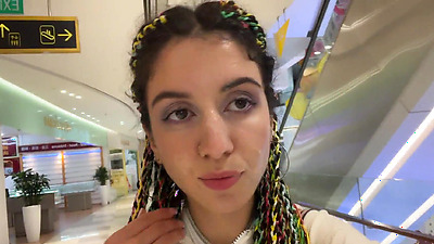 Crazy Cumwalk in Public Shopping Mall Blowjob in Public Toilet