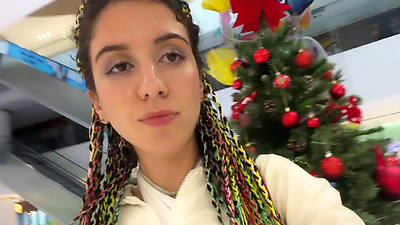 Crazy Cumwalk in Public Shopping Mall Blowjob in Public Toilet