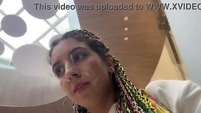 Crazy Cumwalk in Public Shopping Mall Blowjob in Public Toilet