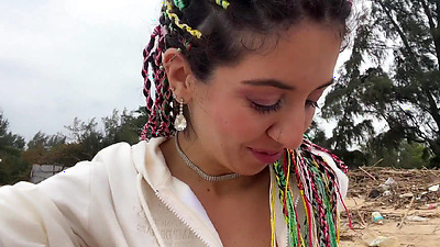 I see you jerking off to me and I want to help you cum! - Dick flashing on public beach