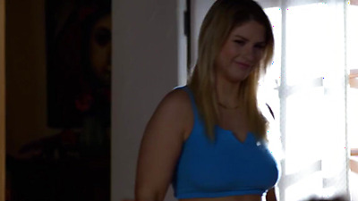 ADULTMOBILE - Voluptuous Blonde Flashes Her Tits To Her Stepbrother And Invites Him To Give Her A Creampie