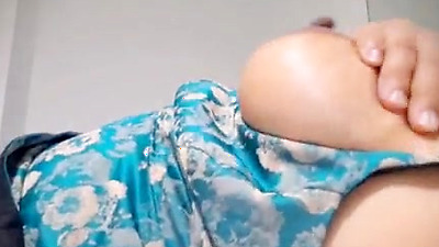 Horny Latina Chick - Hang over latina playing her tits after party