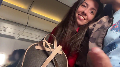Risky Public Jerking Off On A Plane Full Of People - Public Penis Flashing