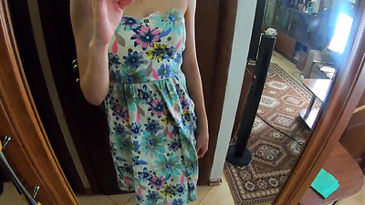 Girl Stuck While Cleaning and Lover Doggy Fucks Her Pussy