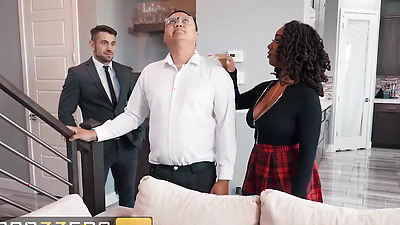 BRAZZERS - Quincy Roee Sneakily Flashes Dante & Masturbates In Front Of Him While Her Husband's Back Is Turned