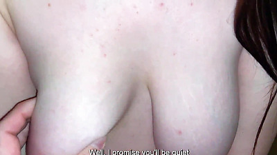 Frightened stepdaughter hid in the closet. Stepfather's big penis kept her slobbery mouth company