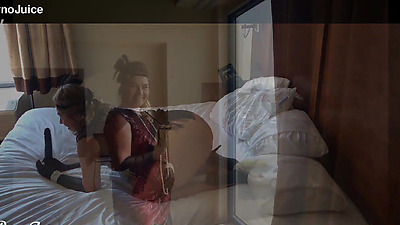 Solo vid of Russian Flapper sucking off huge BBC dildo