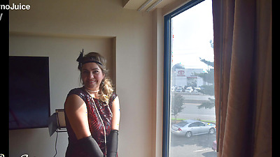 Solo vid of Russian Flapper sucking off huge BBC dildo