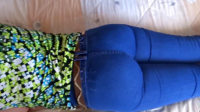 Stepson masturbates with my butt, jeans up and jeans down. He wants to fuck me.