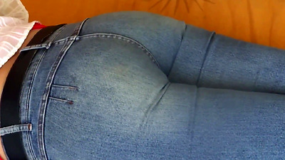 Stepson masturbates with my butt, jeans up and jeans down. He wants to fuck me.