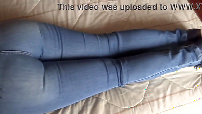 Stepson masturbates with my butt, jeans up and jeans down. He wants to fuck me.