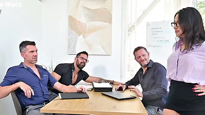 Italian Language Teacher Lena Coxx Gets Drenched In Cum After Intense Office DP Gangbang GP3303