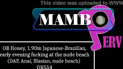 OB Honey, 1.90m Japanese-Brazilian, early evening fucking at the nude beach (DAP, Anal, 0% pussy, 3on1, Blasian, nude beach, public sex, MOC friendly) OB554