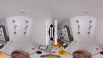 Maintenance Worker Stumbles Upon Big Butt Chick, Bobbie Lavender, Taking A Shower