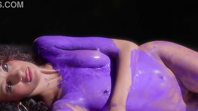 Skinny latina teen Kyrah brings artistic expression to a whole new level