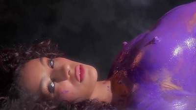 Skinny latina teen Kyrah brings artistic expression to a whole new level