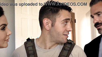 Professor don't mind sharing his big tits wife in a threeway with his student