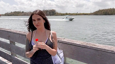 Suttin's Tight Cunt Gets Pumped Until She Squirts By The Pool